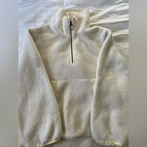 Madewell Polartec Fleece Quarter-Zip Jacket in Cream